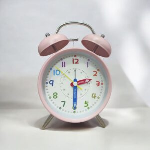 Bell Alarm Pink and White Colours Clock (TC-238)