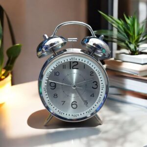 Bell Alarm Silver and White Clock (TC-204)